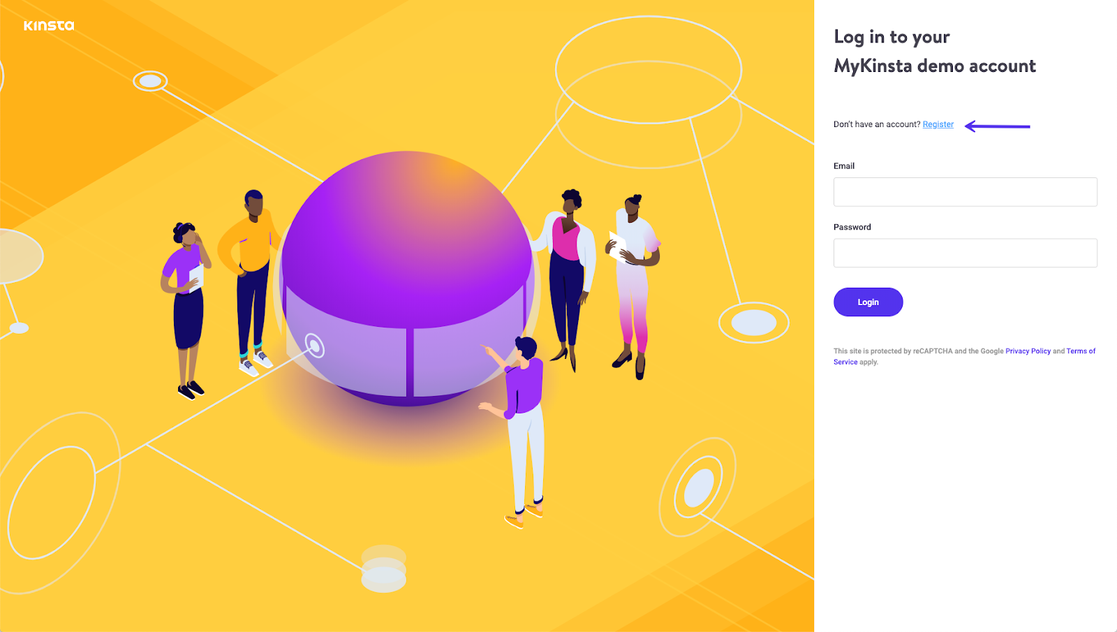 Pagina demo di MyKinsta